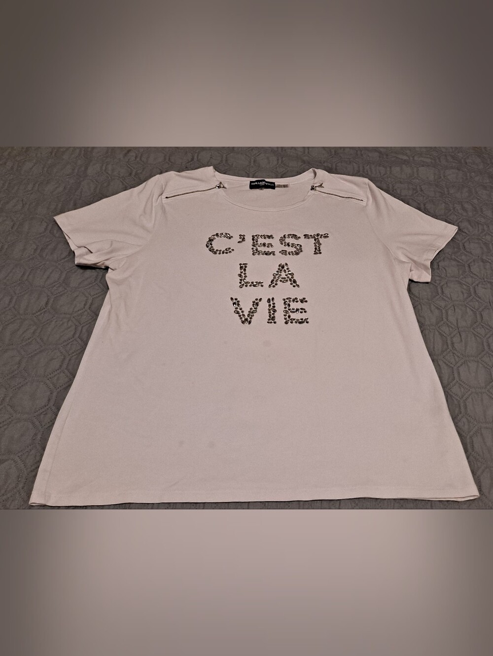 C'est La Vie Graphic Tee White- Imperfect Sz XL